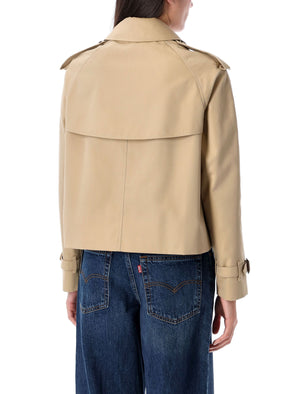 BURBERRY Mini Cropped Gabardine Trench Jacket