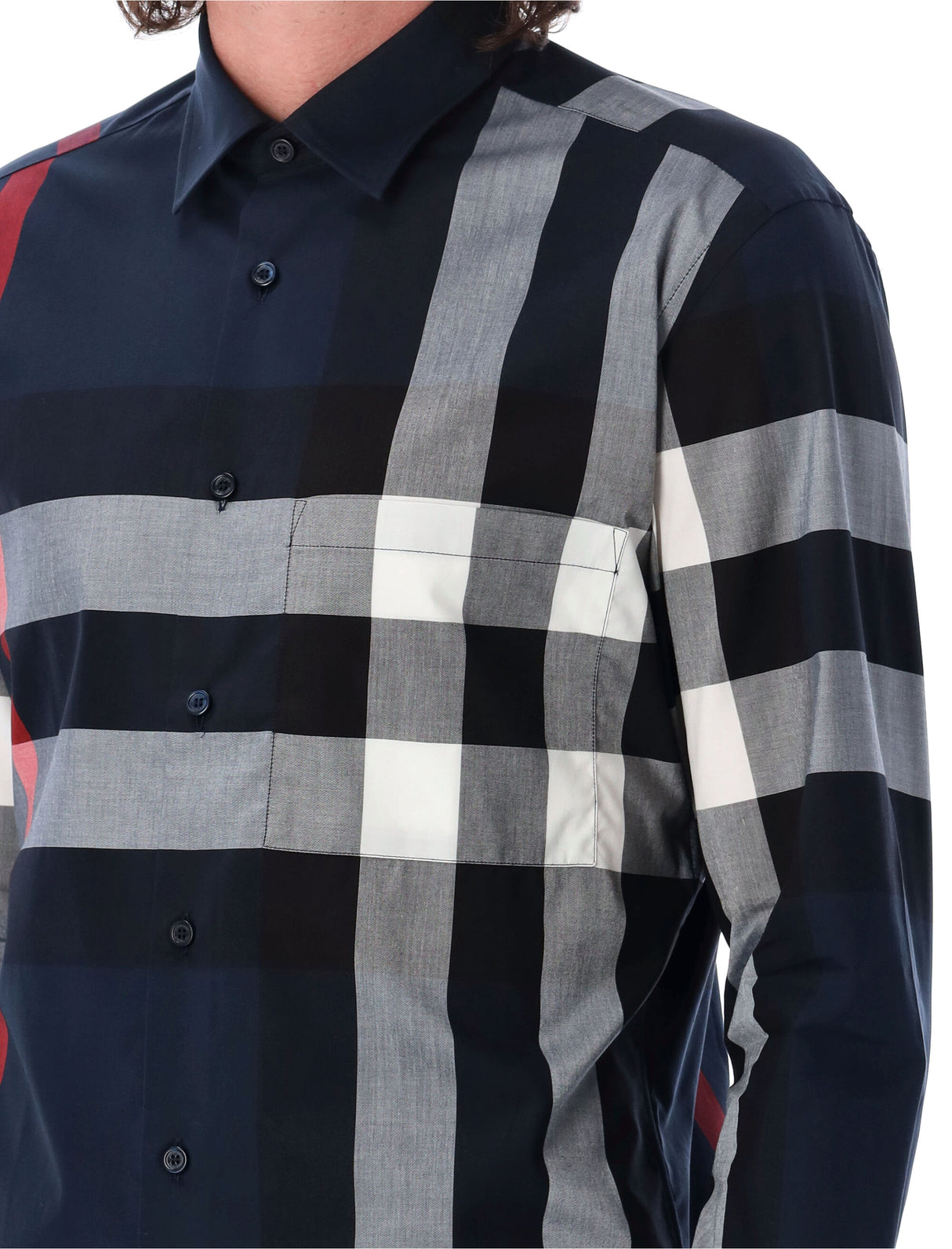 BURBERRY Slim Fit Check Cotton Shirt - Size M