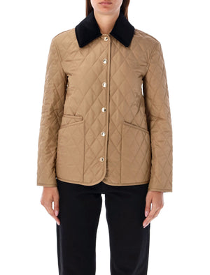 BURBERRY Classic Quilted Jacket with Corduroy Collar