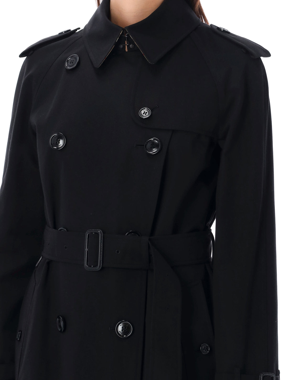 BURBERRY Black Water-Resistant Heritage Trench for Women