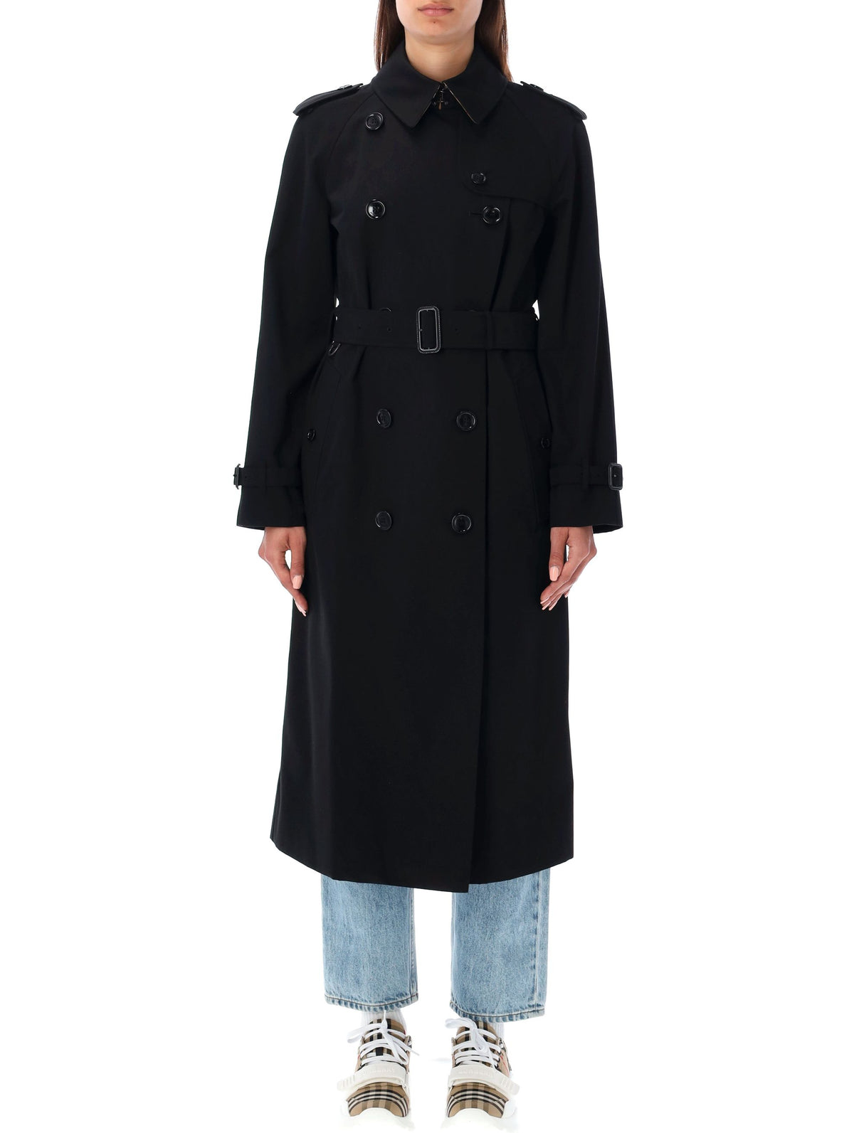 BURBERRY Black Water-Resistant Heritage Trench for Women