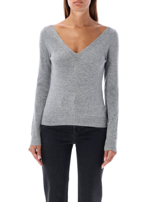 SAINT LAURENT V-Neck Slim Fit Cashmere Sweater - Size S