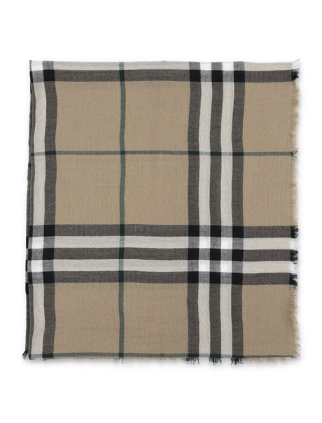 BURBERRY Giant Check Fringed Scarf for Men