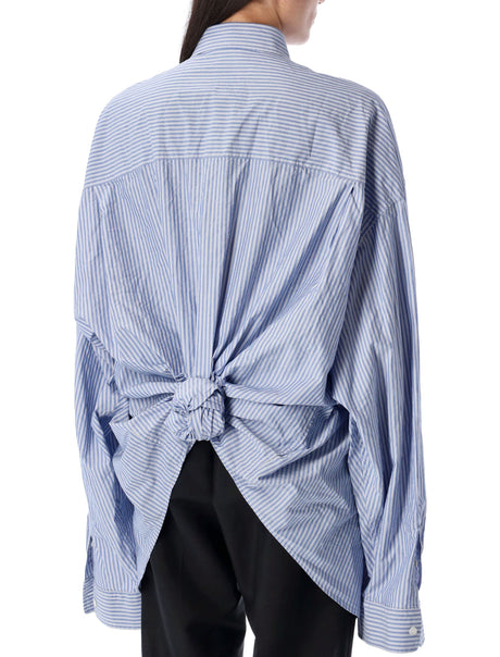 BALENCIAGA Oversized Stripes Shirt with Knot Detail - Size 36