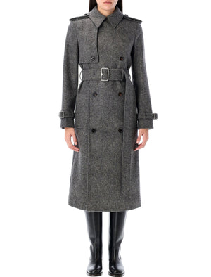 BURBERRY Women’s Long Wool Trench Jacket Size 4