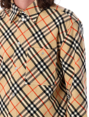 BURBERRY Men's Regular Fit Vintage Check Wool Flannel Shirt