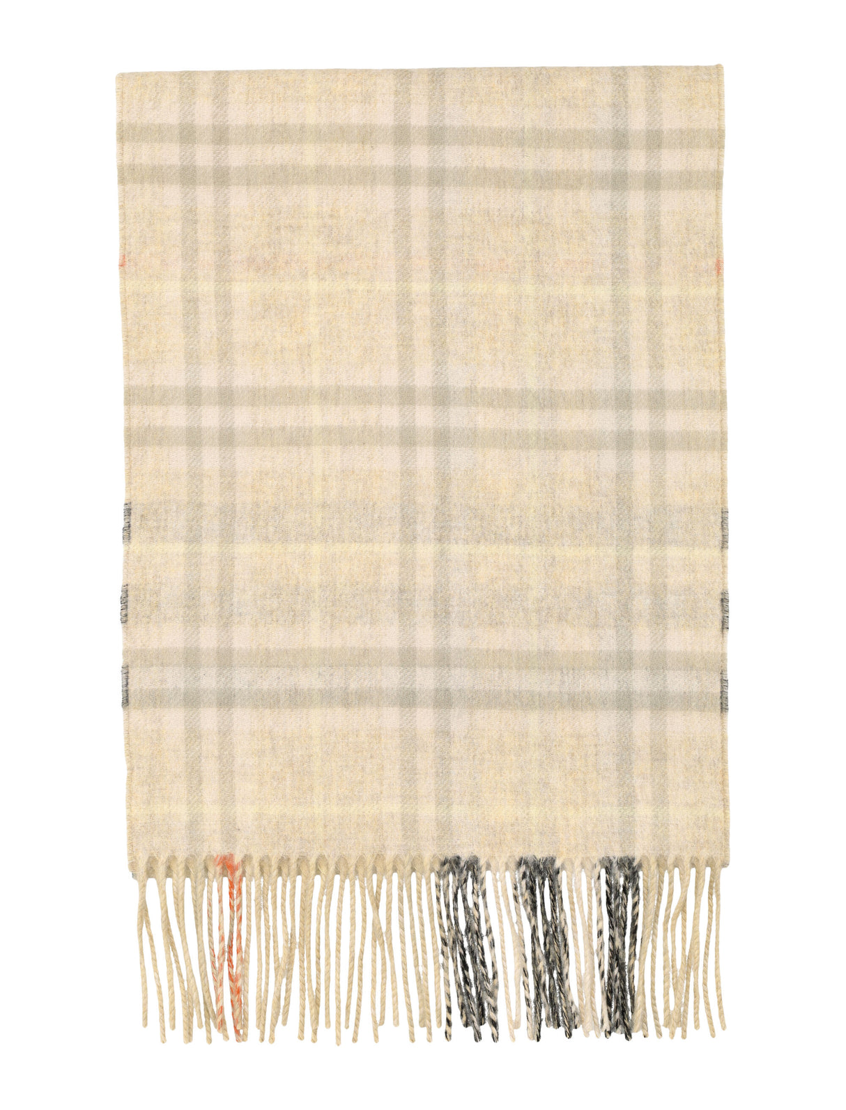 BURBERRY Reversible Cashmere Scarf in Soft Beige and Grey Tones