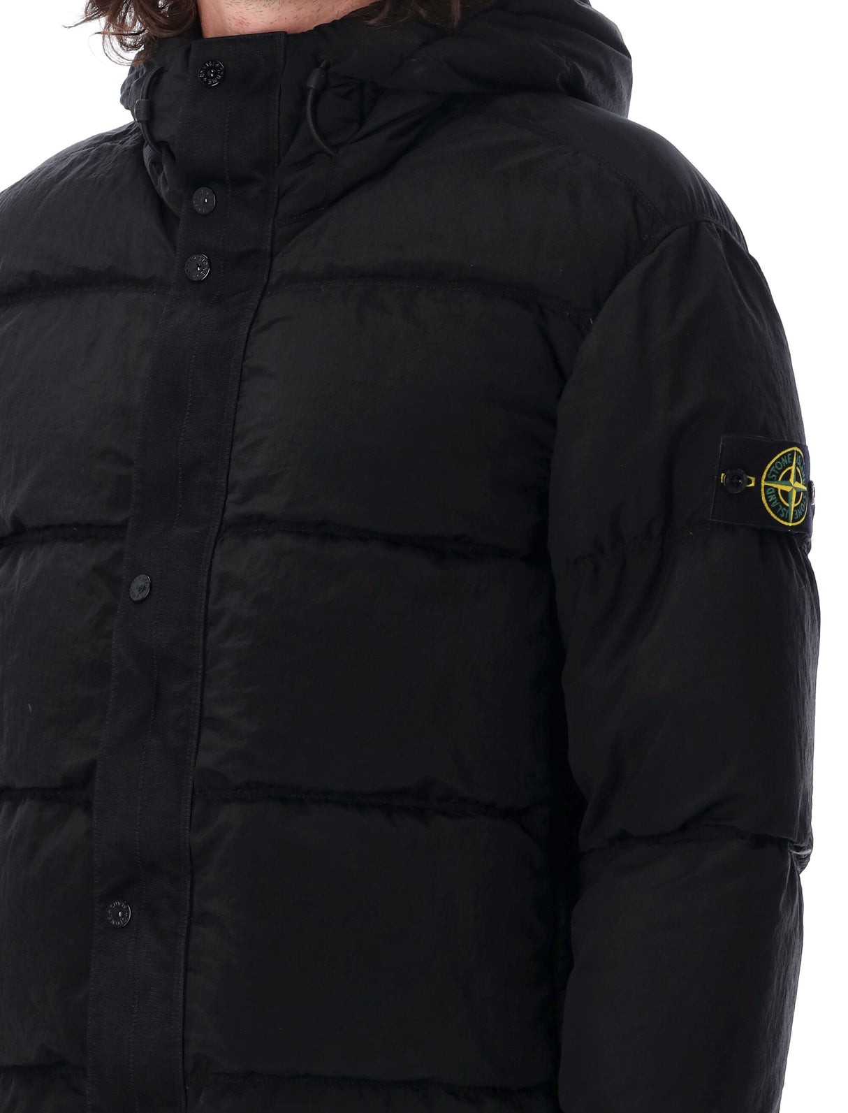 STONE ISLAND Men's Luxe Down Jacket with Drawstring Hood - Size L