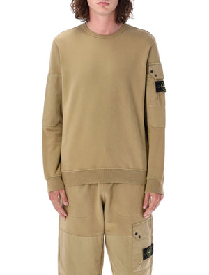 STONE ISLAND Military-Inspired Cotton Sweatshirt with Utility Pocket