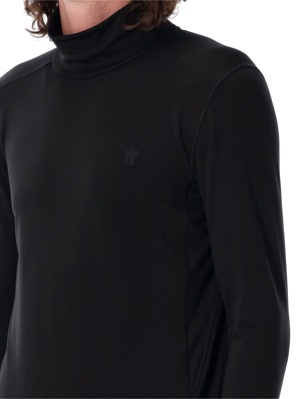 MONCLER GRENOBLE Slim Fit High Neck Polo Neck Sweater for Men - Size L