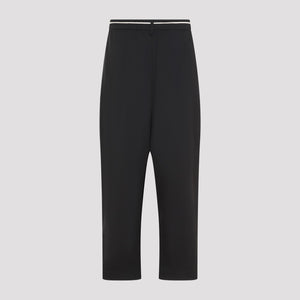 MORDECAI Pleated Drawstring Structured Wool Trousers