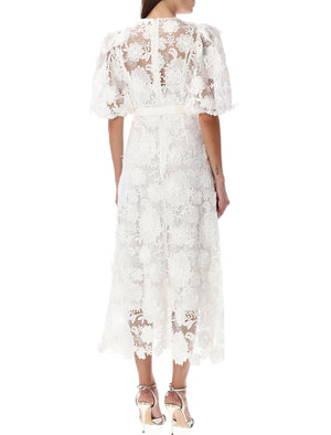 ZIMMERMANN Ivory Lace Flower Wedding Dress for Women