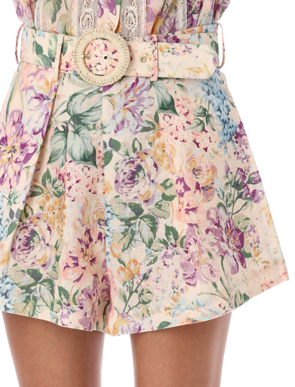 ZIMMERMANN Blossom Linen High-Waisted Shorts