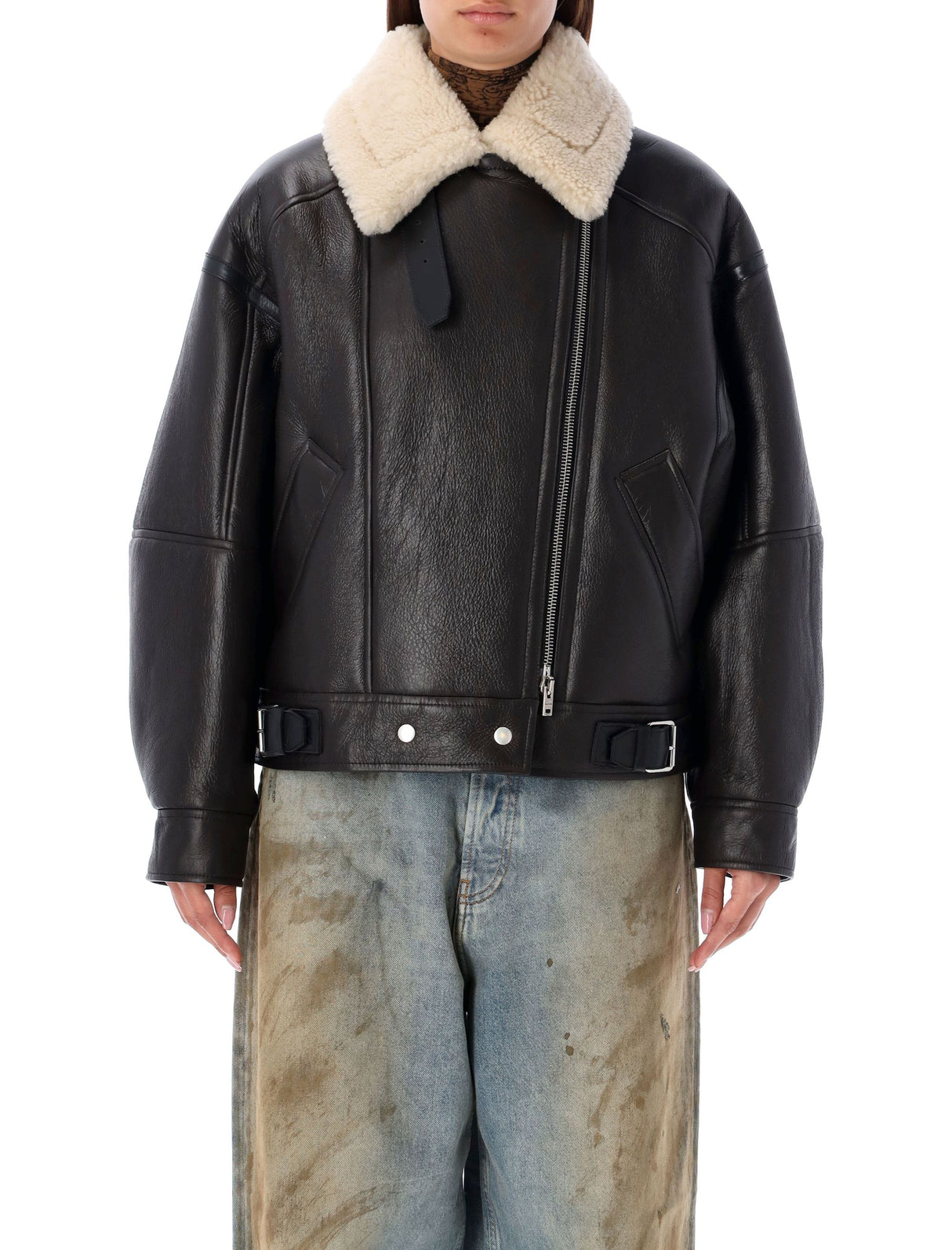 ACNE STUDIOS Oversized Shearling Leather Jacket