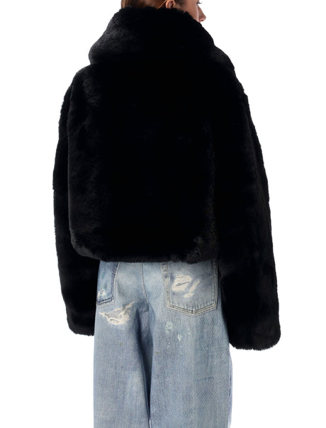 ACNE STUDIOS Fluffy Faux Fur Cropped Jacket