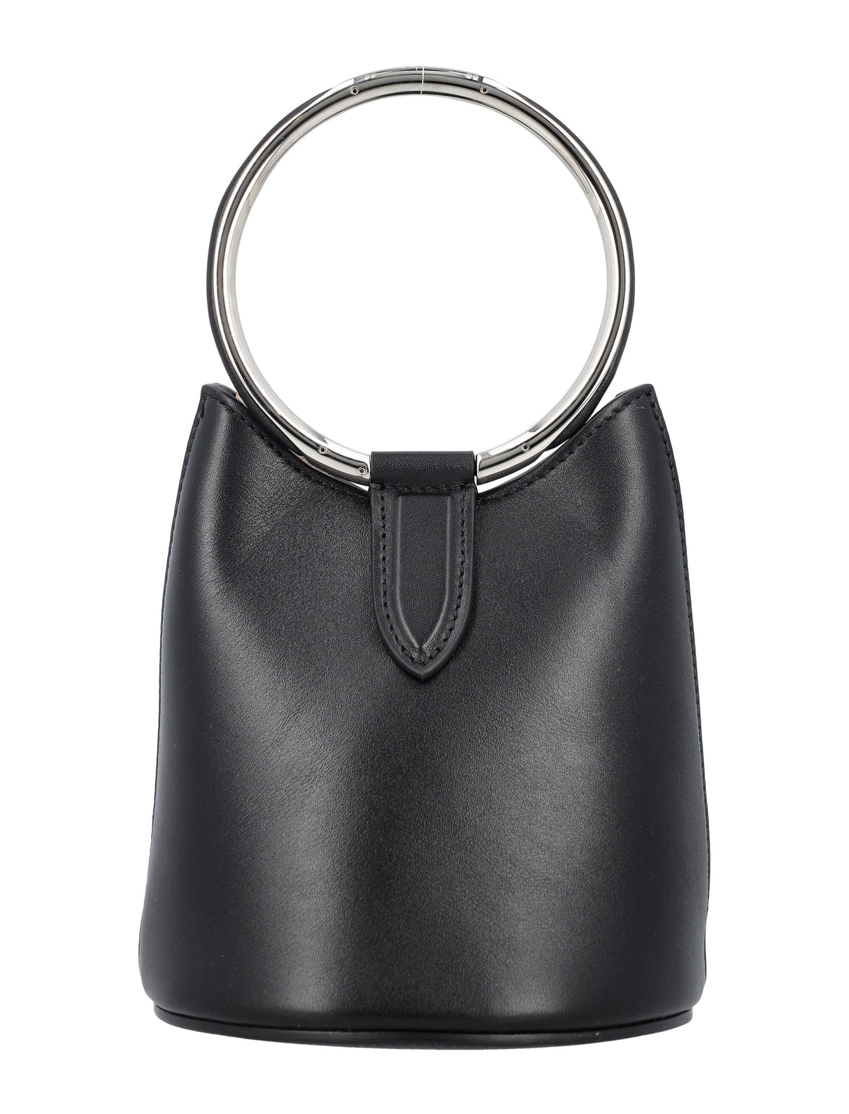 ALAIA Miniature Elegance Leather Bucket Bag with Metal Ring Handle