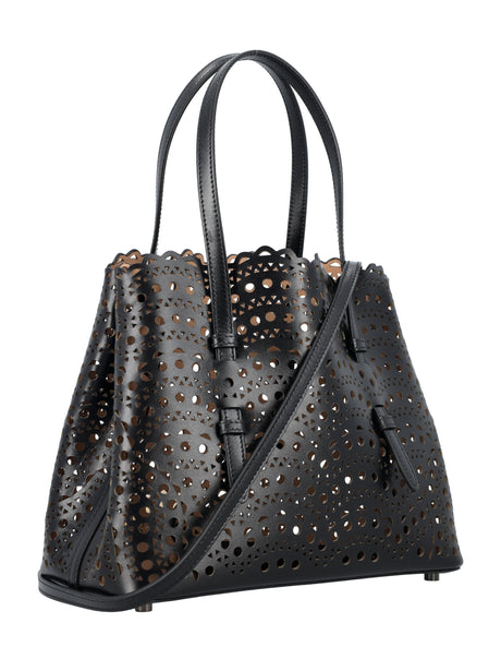 ALAIA Elegant Mini Lacework Leather Handbag 25cm