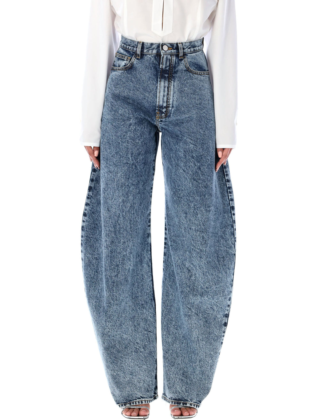 ALAIA High Waisted Round Jeans for Women