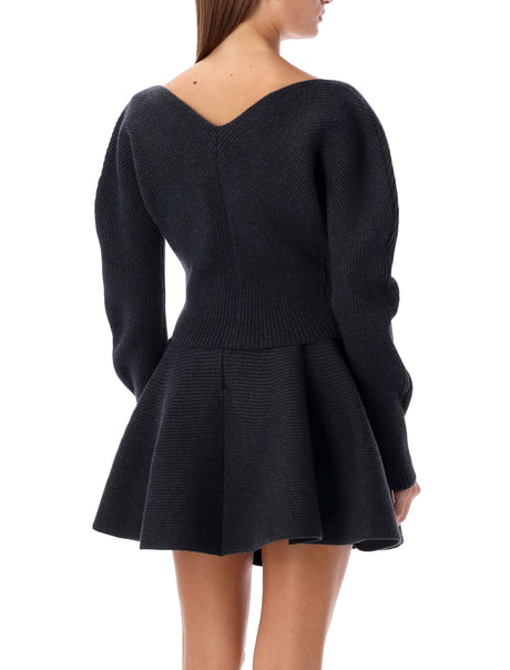 ALAIA Fitted Heart Jumper with Flared Skirt - Size 36