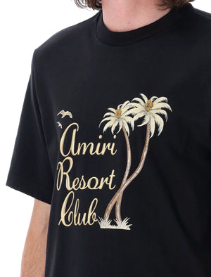 AMIRI Resort Club Glitter Print Cotton Tee