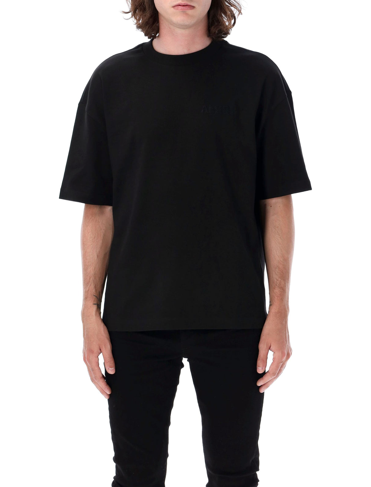 AMIRI Signature Black Cotton Oversized Tee