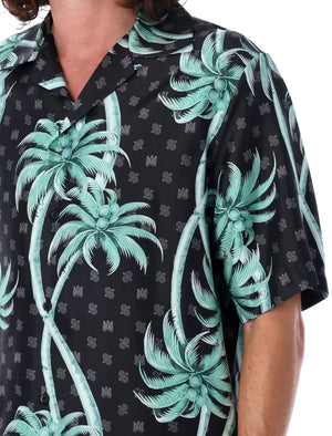 AMIRI Tropical Palm Tree Silk Bowling Shirt