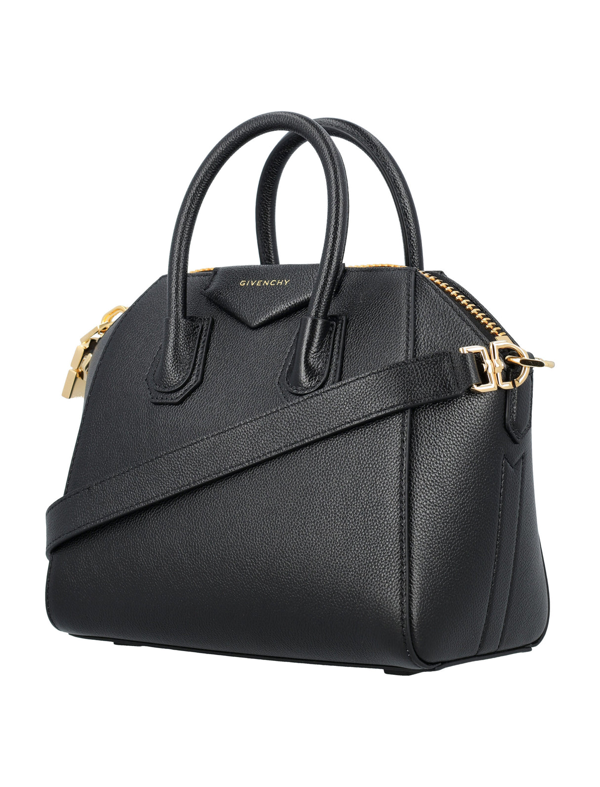 GIVENCHY Elegant Mini Leather Handbag with Gold-Tone Accents - 24x28x14 cm