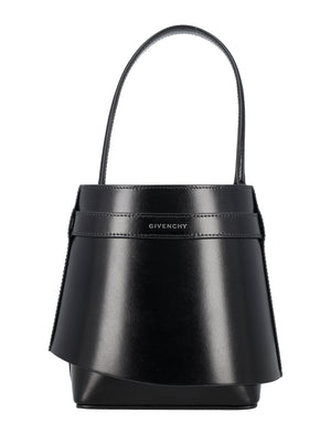 GIVENCHY Elegant Mini Leather Bucket Bag with Signature Lock - 19x21x7 cm