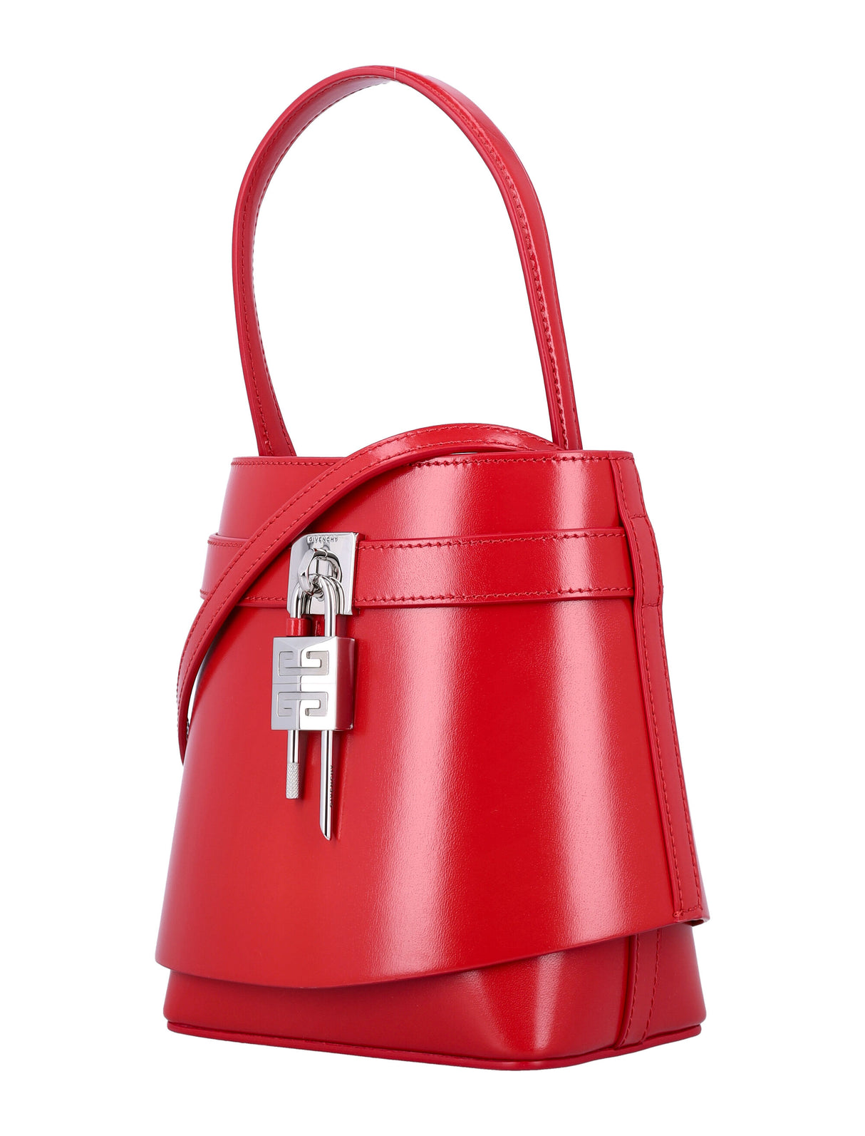 GIVENCHY Mini Leather Bucket Handbag with Signature Lock Detail