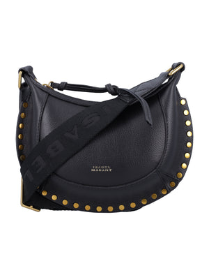 ISABEL MARANT Mini Moon Chic Black Leather Shoulder Bag - 17x25x8 cm