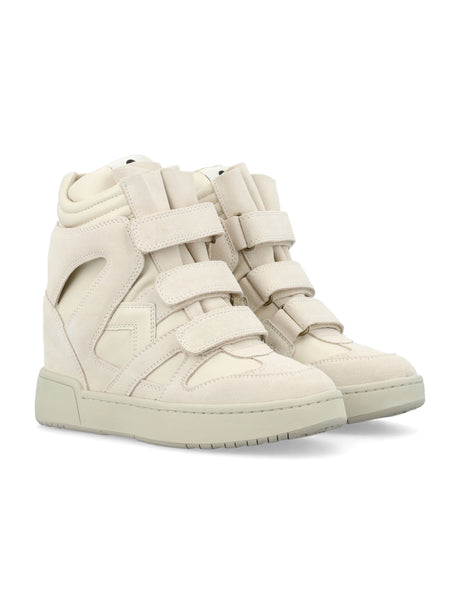 ISABEL MARANT High-Top Mini Wedge Sneakers in White