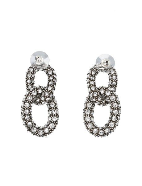 ISABEL MARANT Crystal Double Hoop Earrings