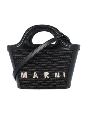 MARNI Chic Mini Tropical Handbag with Gold-Tone Accents - 20x11.5x10 cm