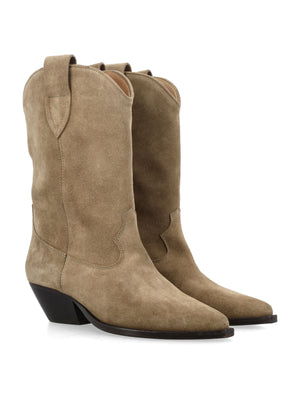 ISABEL MARANT Taupe Suede Cowboy Ankle Boots