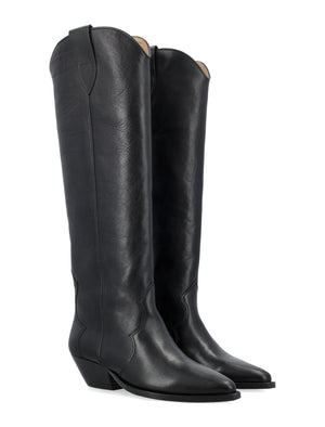 ISABEL MARANT Elegant Knee-High Leather Cowboy Boots