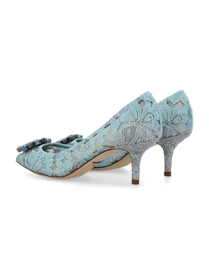 DOLCE & GABBANA Elegant Crystal-Embellished Lace Pumps