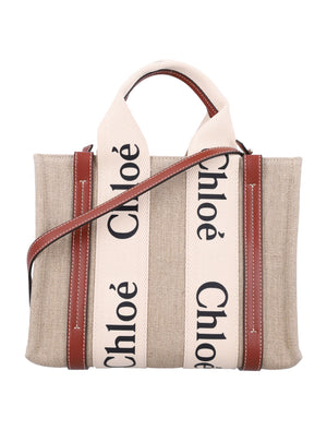 CHLOÉ Medium Linen Tote Handbag