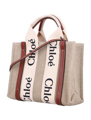 CHLOÉ Medium Linen Tote Handbag