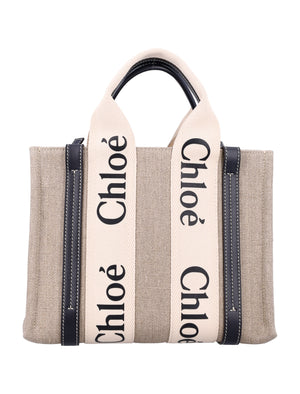 CHLOÉ Medium Linen Tote Handbag