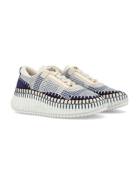CHLOÉ Cosmic Blue Lace-Up Sneakers