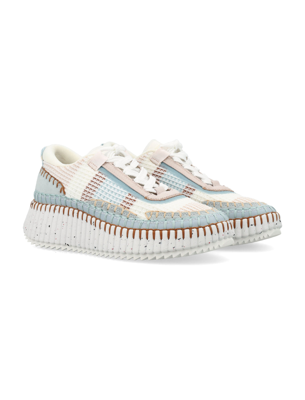 CHLOÉ Elegant Delicate Blue Lace-up Sneakers