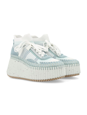 CHLOÉ Elevated Edge High-Top Wedge Sneakers