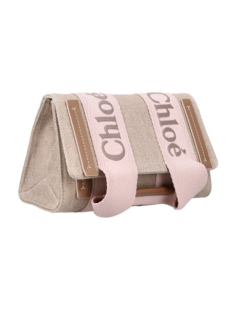 CHLOÉ Mini Stylish Clutch with Leather Trim - 14cm x 22cm