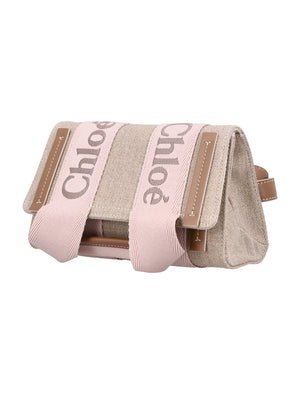 CHLOÉ Mini Stylish Clutch with Leather Trim - 14cm x 22cm