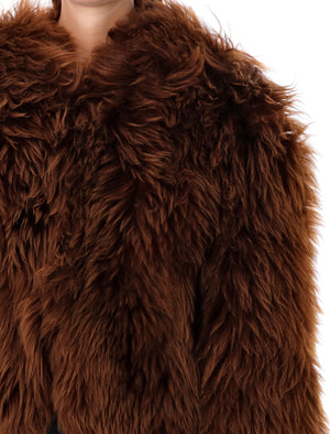 TOM FORD CROPPED CURLY SHEARLING JACKET