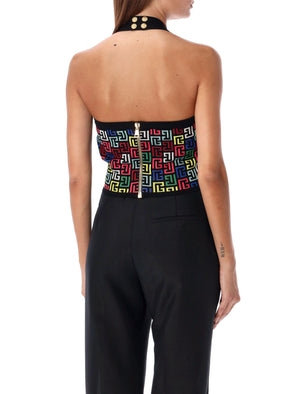 BALMAIN Chic Geometric Halter Top