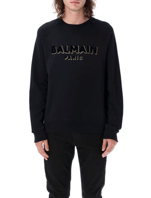 BALMAIN Luxury Crewneck Sweater in Black and Gold