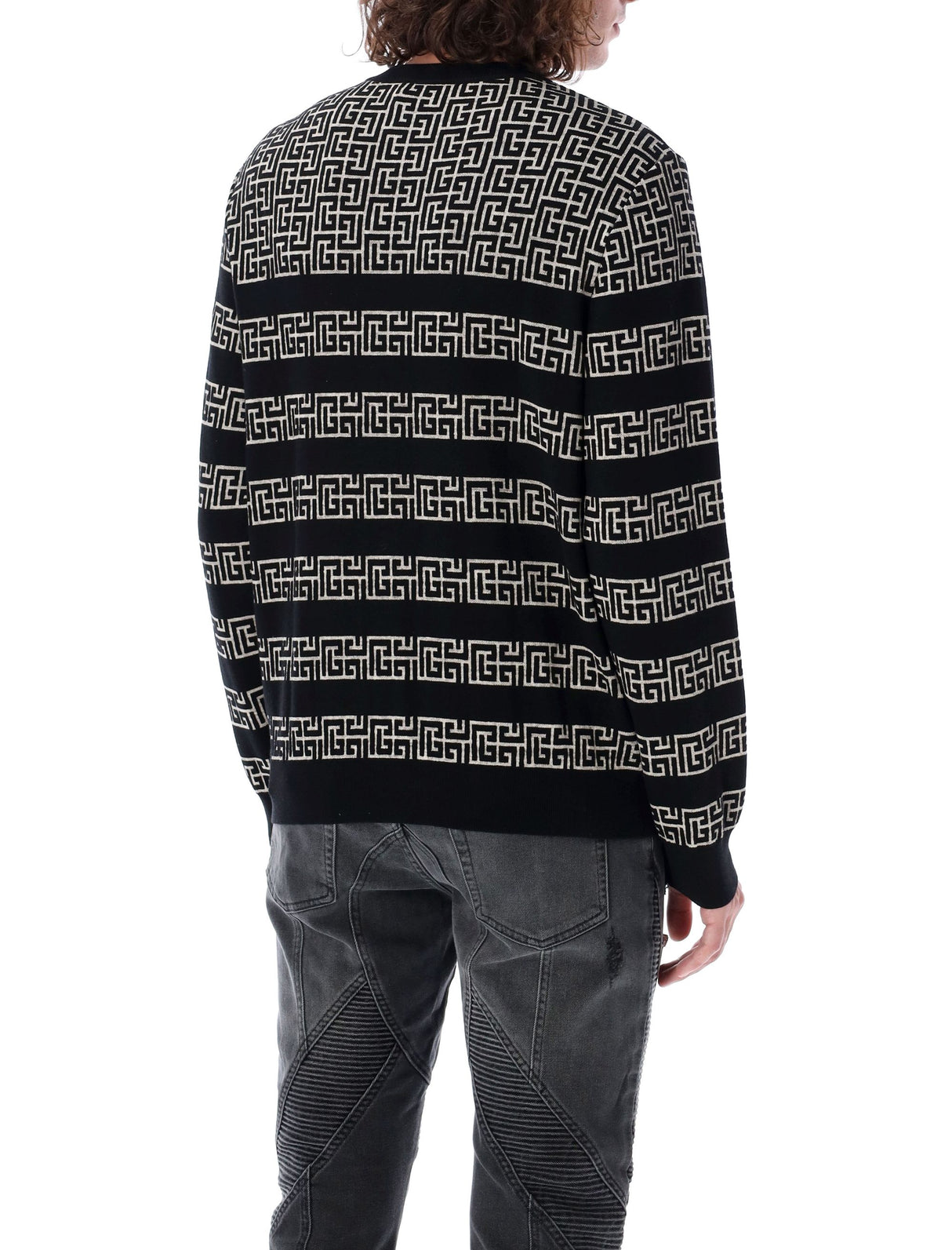 BALMAIN Monogram Crew Neck Sweater