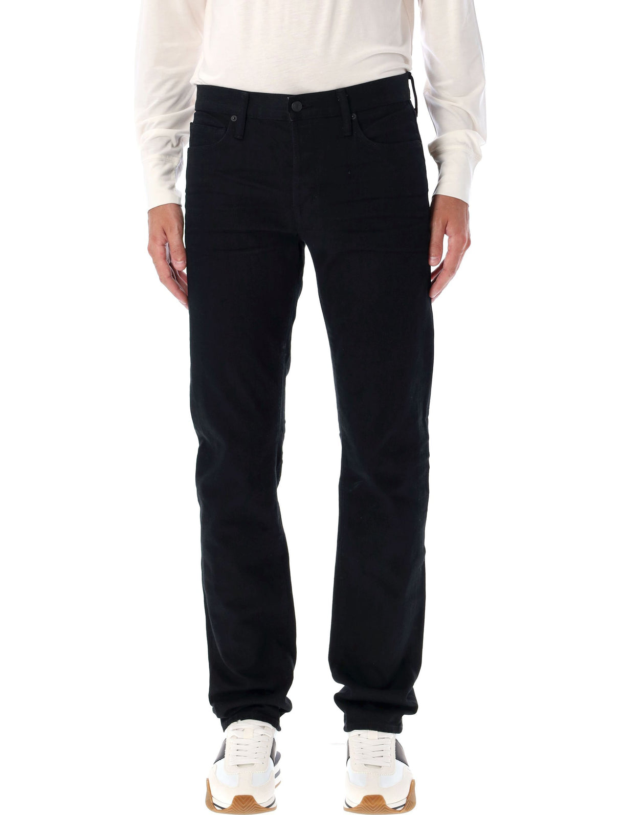 TOM FORD Refined Straight Fit Black Denim Pants