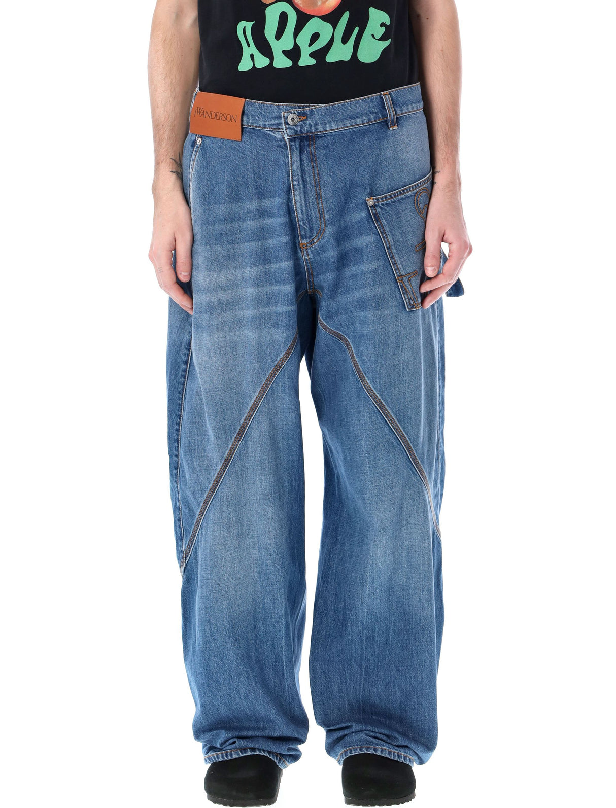 JW ANDERSON Twisted Carpenter Denim Pants - Light Blue